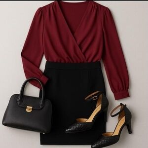 ANTONIO MELANI Black Woven Texture Ankle Strap Pointed Toe D'Orsay‎ Pumps